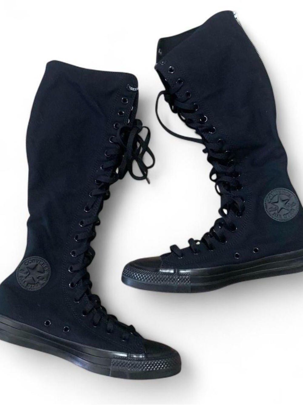 Converse Women's Tall Lace-Up Canvas Boots in Black